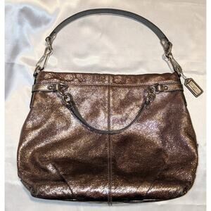 Coach Brooke Gorgeous Pink Metallic Leather Convertible Shoulder Bag Hobo 17165